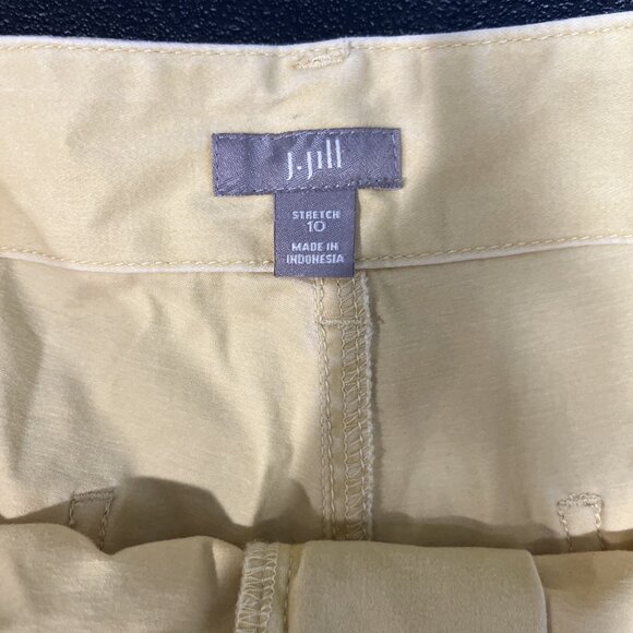 J. Jill Stretch Capri Pants Womens Sz 10 Yellow Cargo Chino Crop Outdoor Hiking - Picture 4 of 9